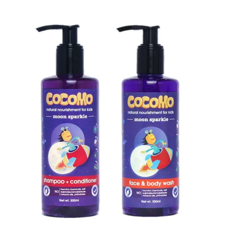 Cocomo Natural Top To Toe Wash For Kids - Moon Sparkle Shampoo + Body Wash