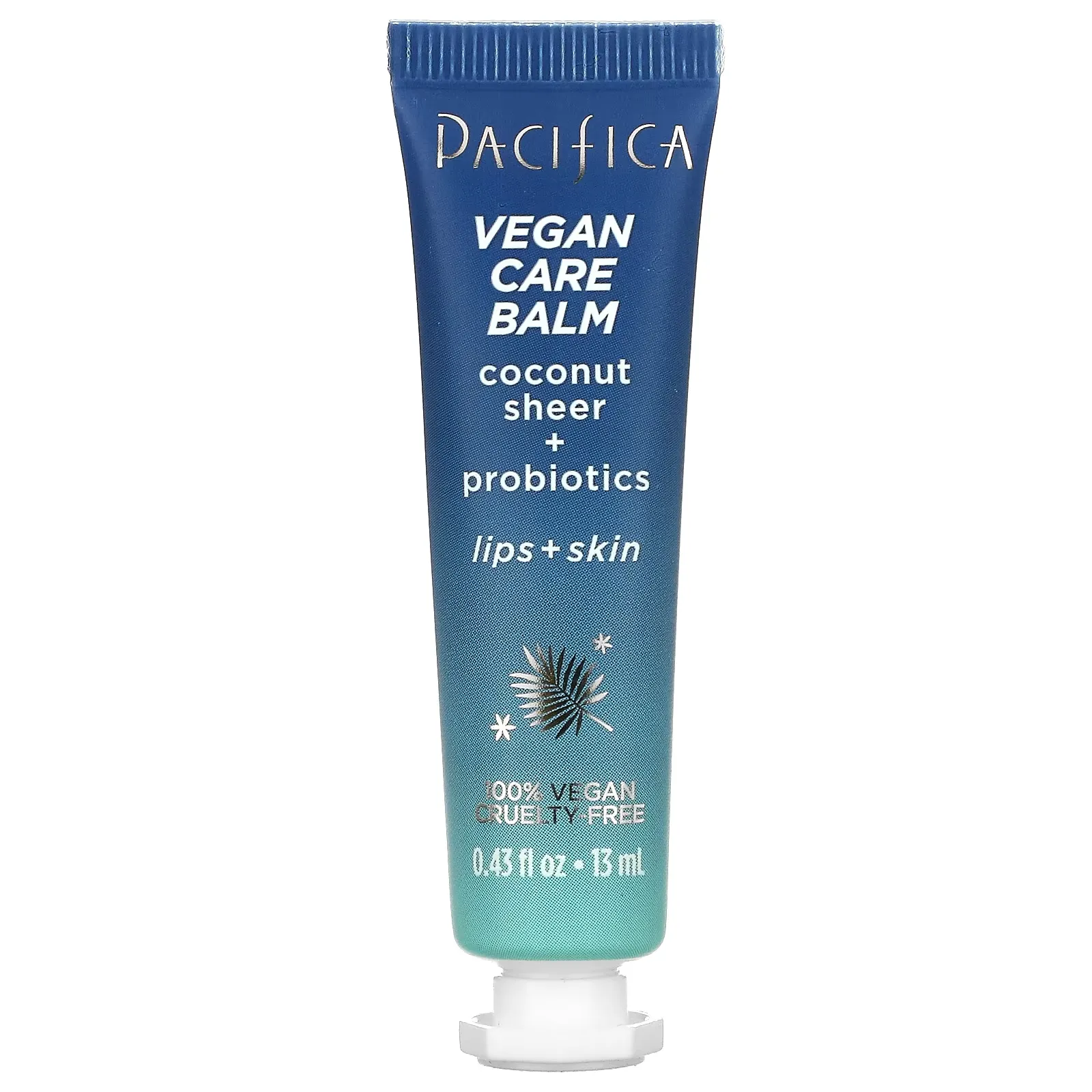 Vegan Care Balm, Coconut Sheer + Probiotics, Lips + Skin, 0.43 fl oz (13 ml)