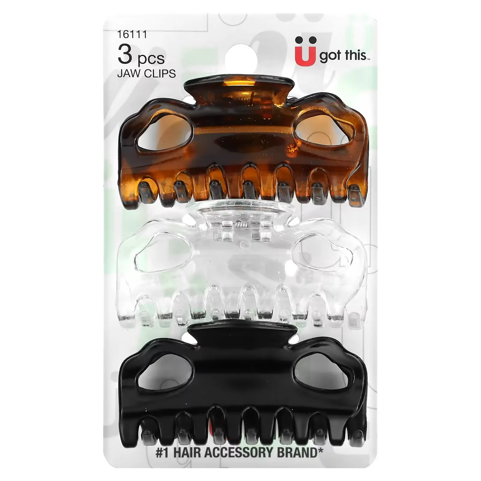 Jaw Clips, Assorted Colors, 3 Pieces