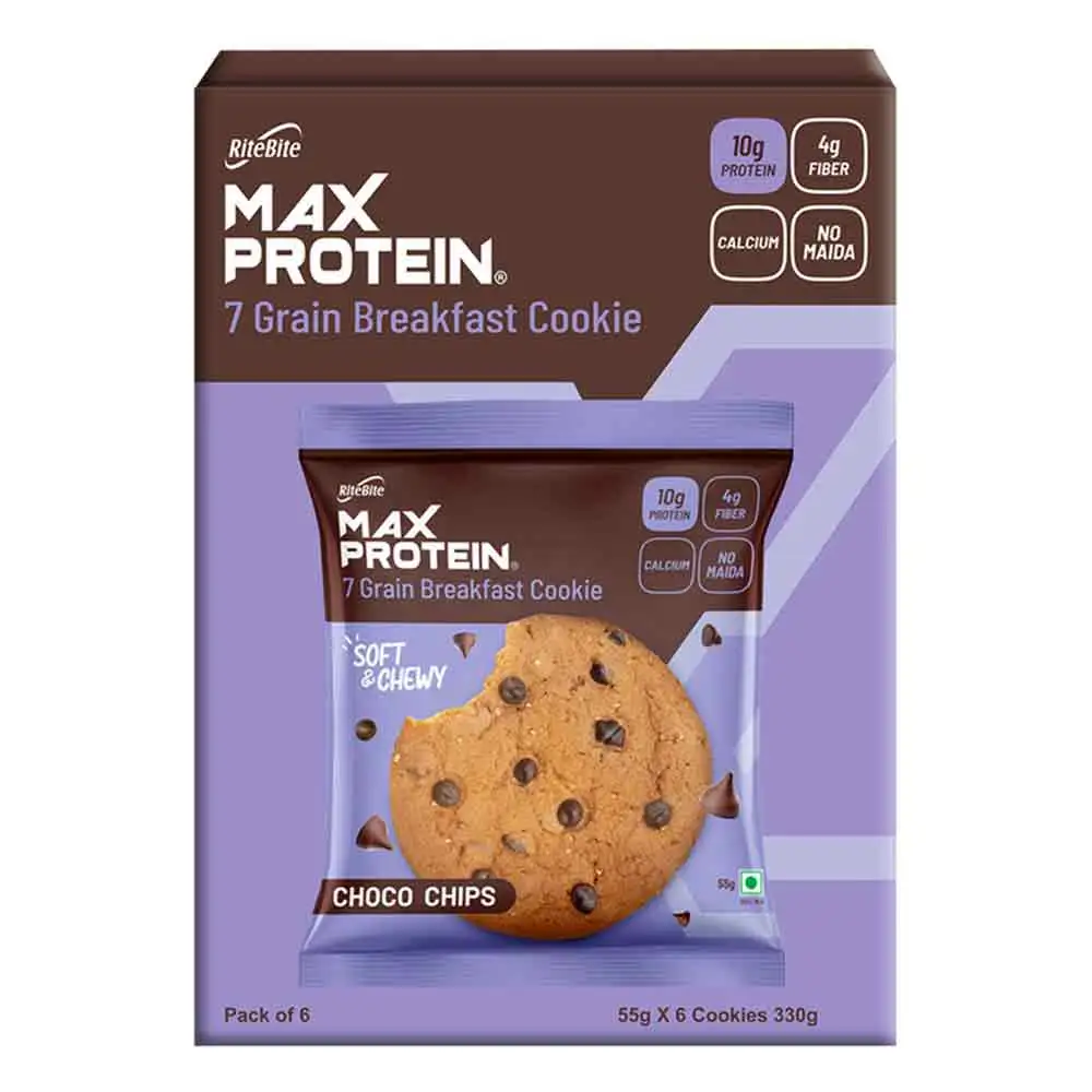 RiteBite Max Protein Cookies,  6 Piece(s)/Pack  Choco Chips