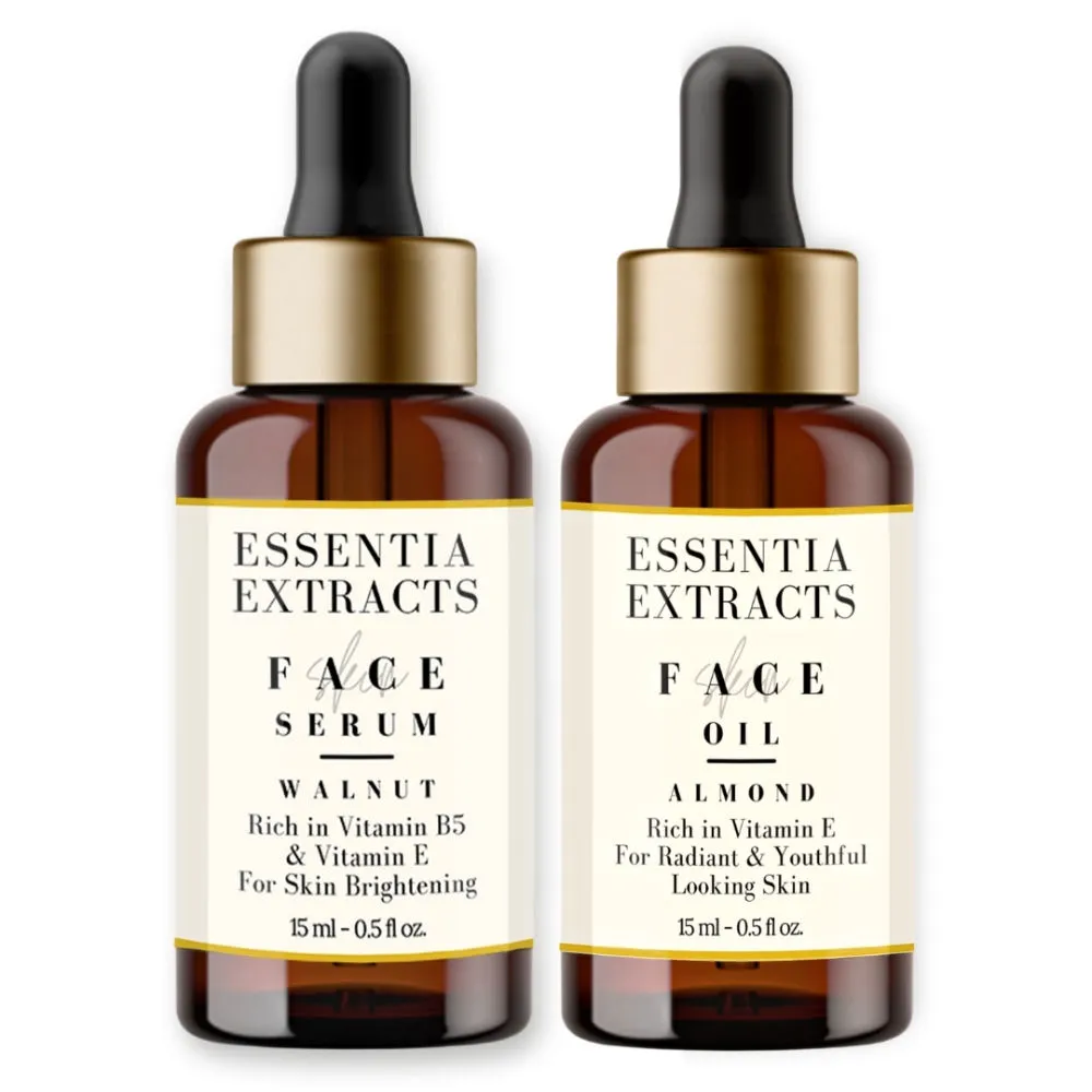 Essentia Extracts Face Serum Walnut & Face Oil Almond Combo