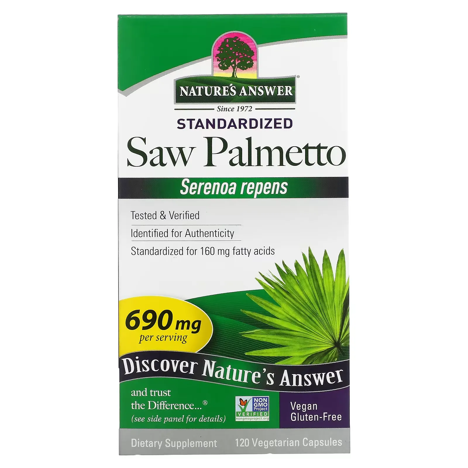 Saw Palmetto, Standardized, 690 mg, 120 Vegetarian Capsules