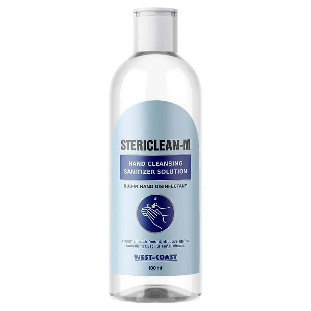 West Coast Stericlean-M Hand Rub Solution,  Fragrance Free  100 ml  Protects from Dirt & Virus