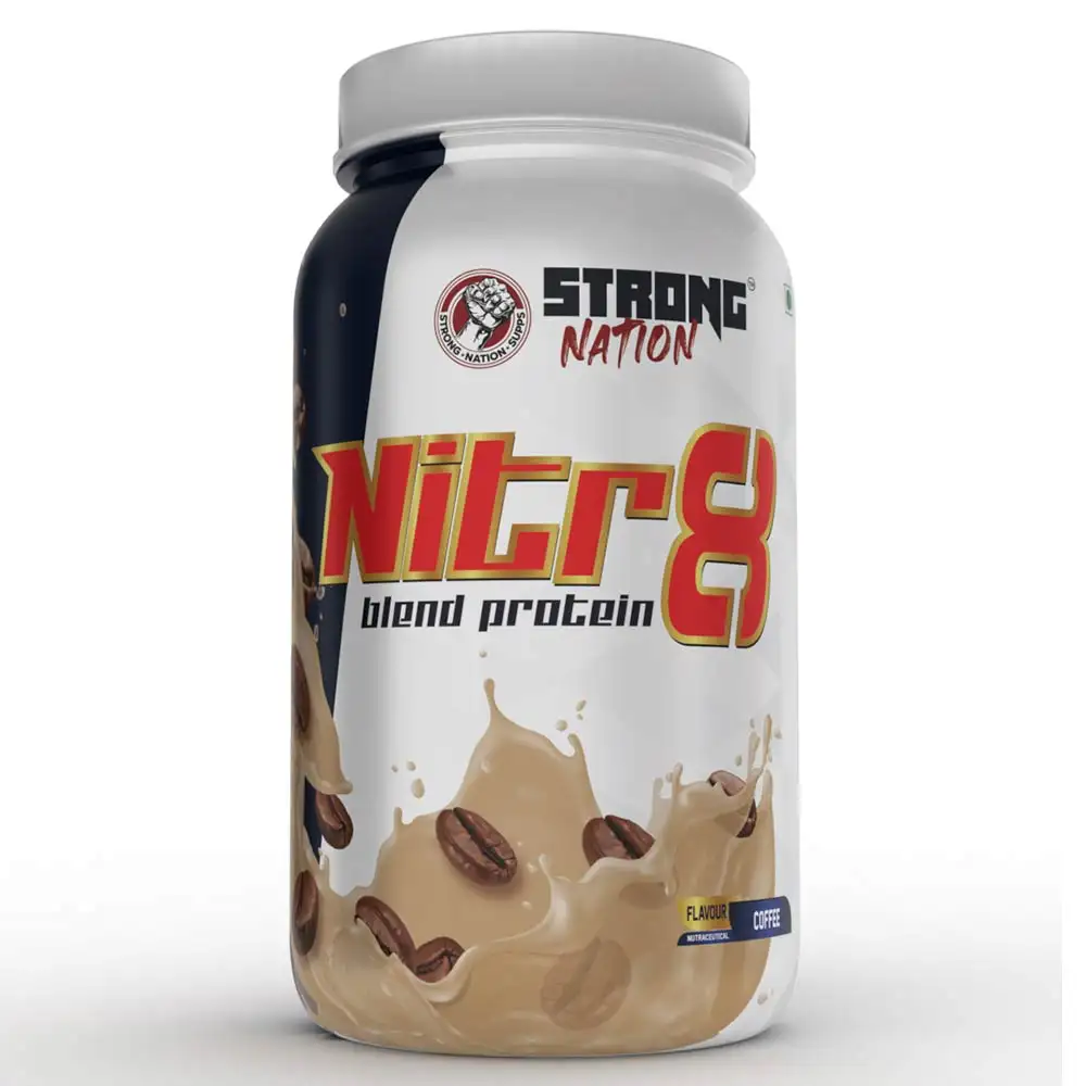 Strong Nation Supps NITR8 Blend Protein,  2 lb  Coffee