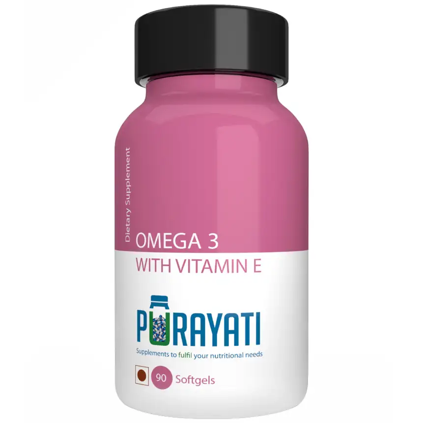 Purayati Omega 3 with Vitamin E,  90 softgels