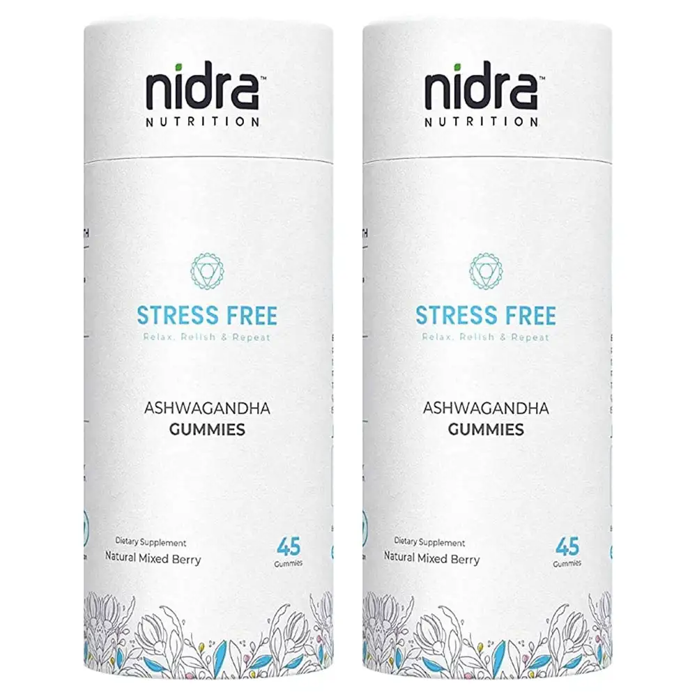 Nidra Nutrition Stress Free Ashwagandha (Pack of 2),  45 gummies