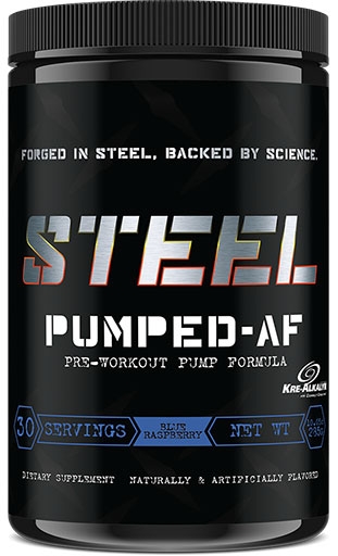 Steel Pumped AF, Blue Raspberry, 30 Servings