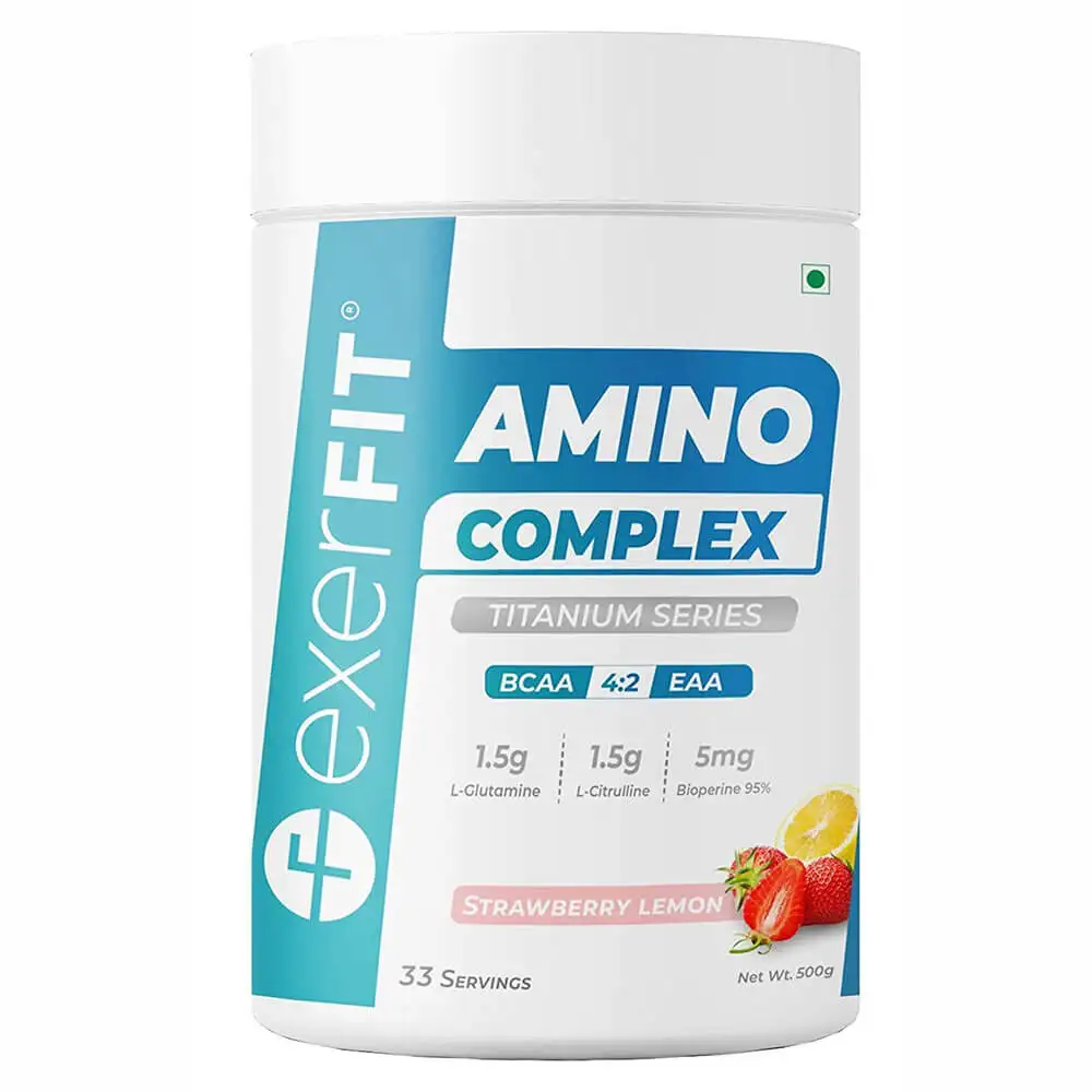 exerFIT Amino Complex,  1.1 lb  33 Servings  Strawberry Lemon