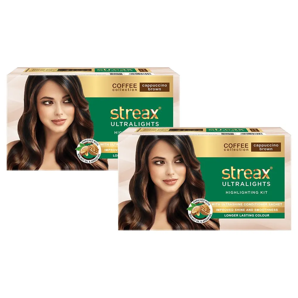 Streax Coffee Collection Ultralights Highlighting Kit - Cappuccino Brown Pack Of 2