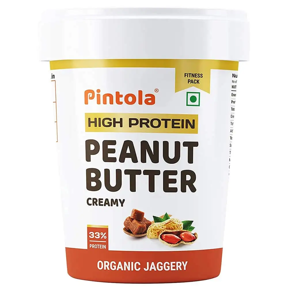 Pintola High Protein Peanut Butter,  0.510 kg  Organic Jaggery Creamy