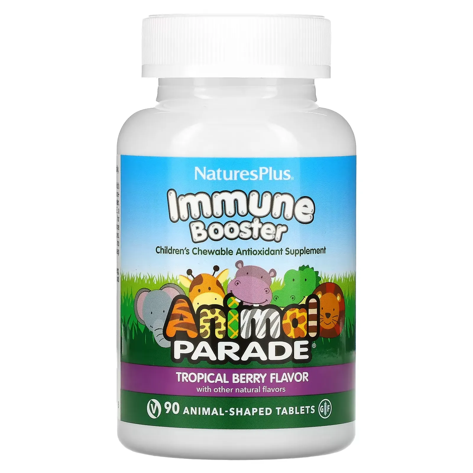 Animal Parade, Kids Immune Booster,  Tropical Berry, 90 Animal-Shaped Tablets