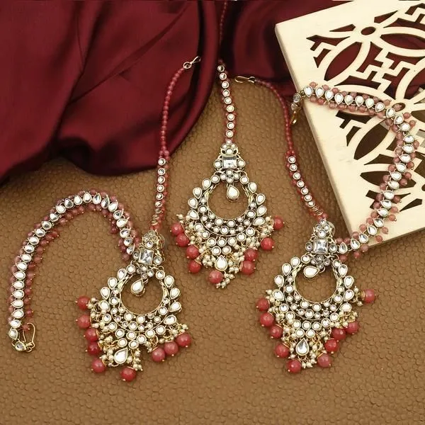 Bling Bag Coral Magnificient Maang Tikka Set