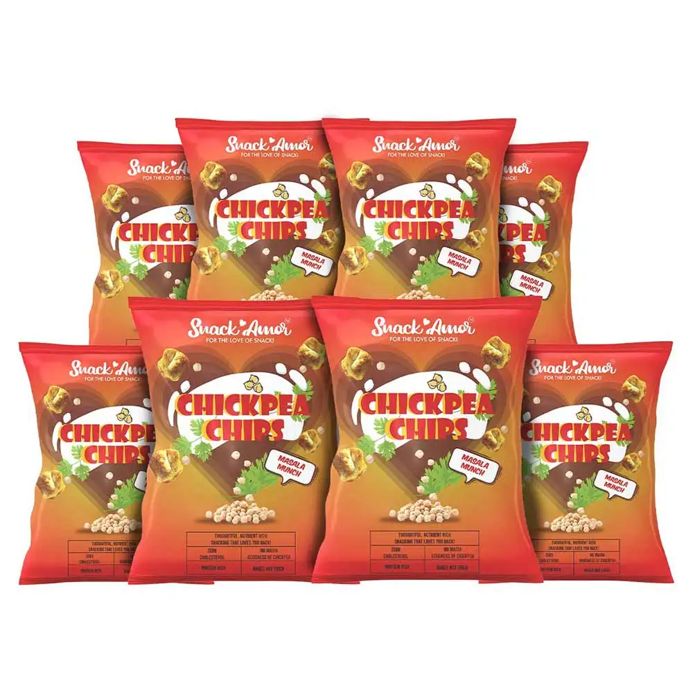 SnackAmor Chickpea Chips,  Masala Munch (Pack of 8)  27 g