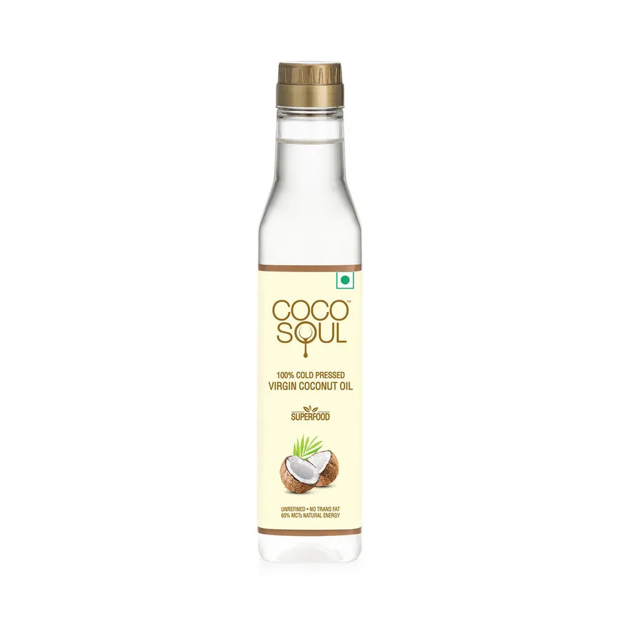 Coco Soul Cold Pressed Virgin Coconut Oil, Pure And Unrefined From the Makers of Parachute