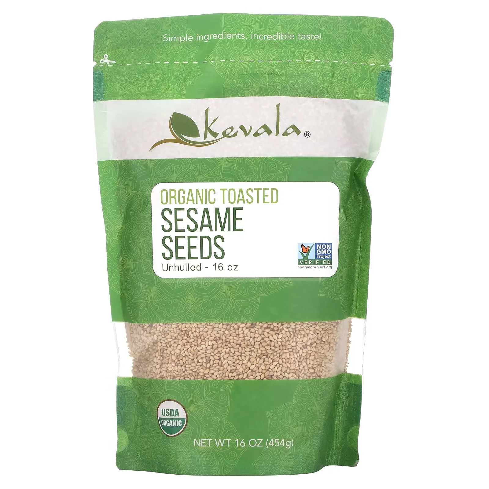 Organic Toasted Sesame Seeds, Unhulled, 16 oz (454 g)