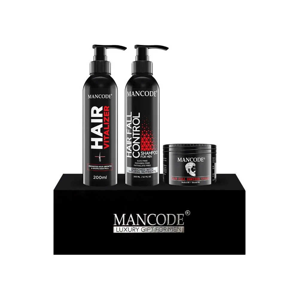 ManCode Hair Fall Control Luxury Gift Set -05 (Hairfall Control Cream + Shampoo + Vitalizer)