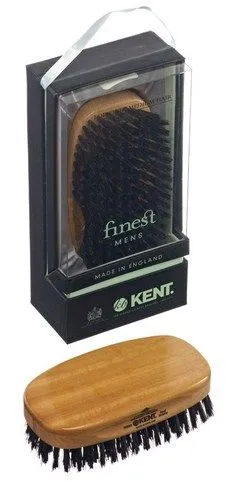 Kent MS23 Rectangular Satinwood & Beechwood Black Pure Bristle Luxury Military Brush