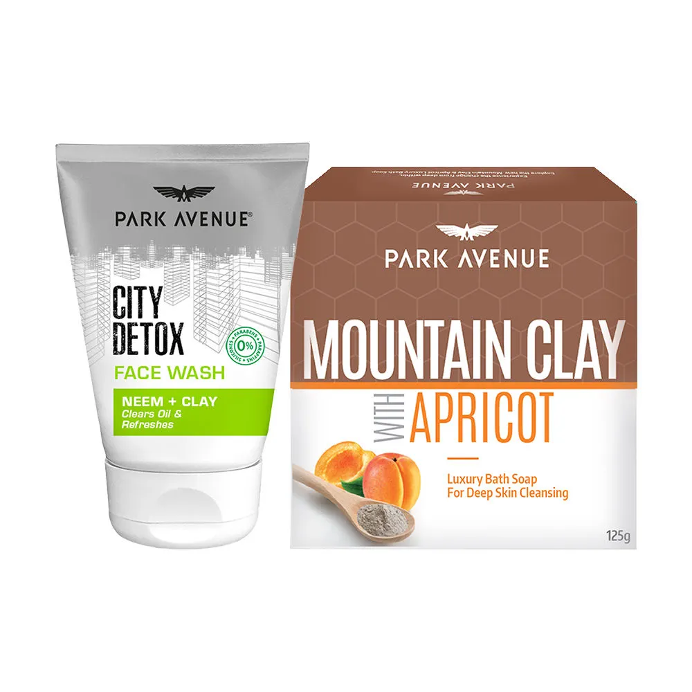 Park Avenue Mountain Clay With Apricot Soap And City Detox Face Wash Neem+clay