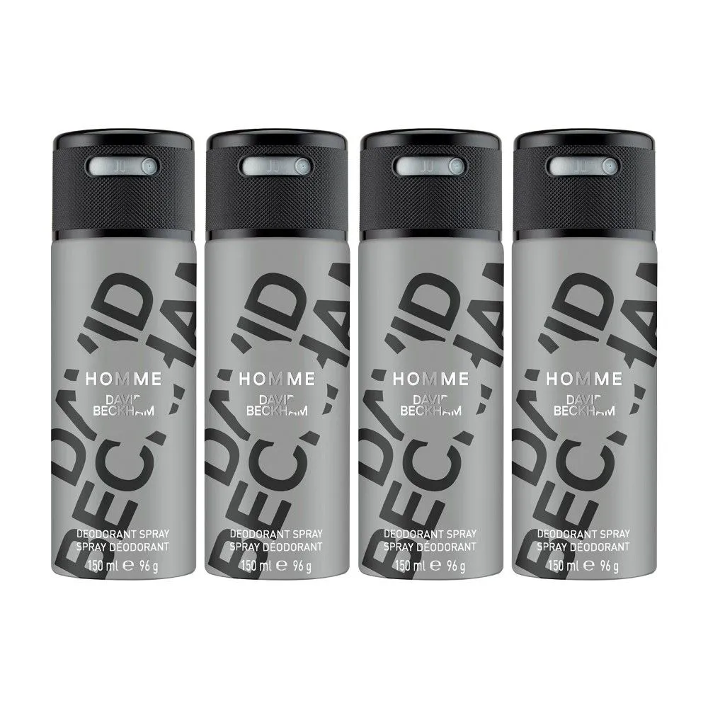 David Beckham Homme Deodorant Spray (Pack Of 4)