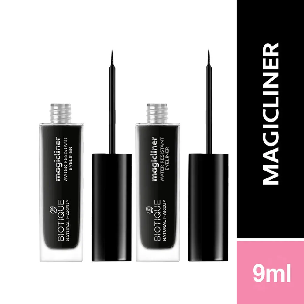 Biotique Natural Makeup Magicliner Water Resistant Eyeliner - Midnight Black - Pack of 2