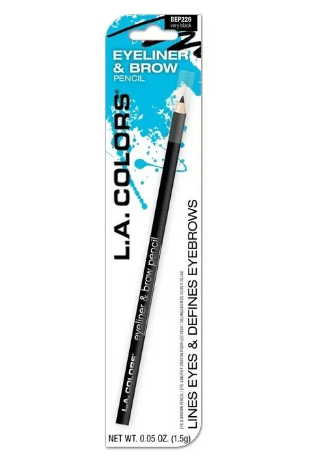 L.A. Colors Eyeliner & Brow Pencil - Very Black