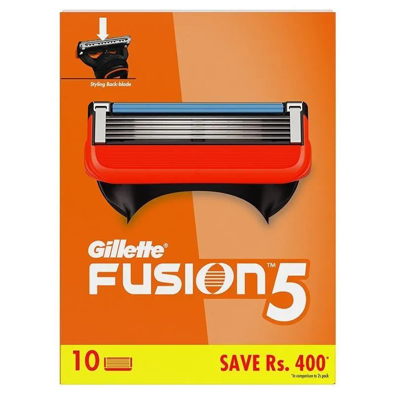 Gillette Fusion 5 Shaving Blades (Pack Of 10 Cartridges) SAVE Rs.400