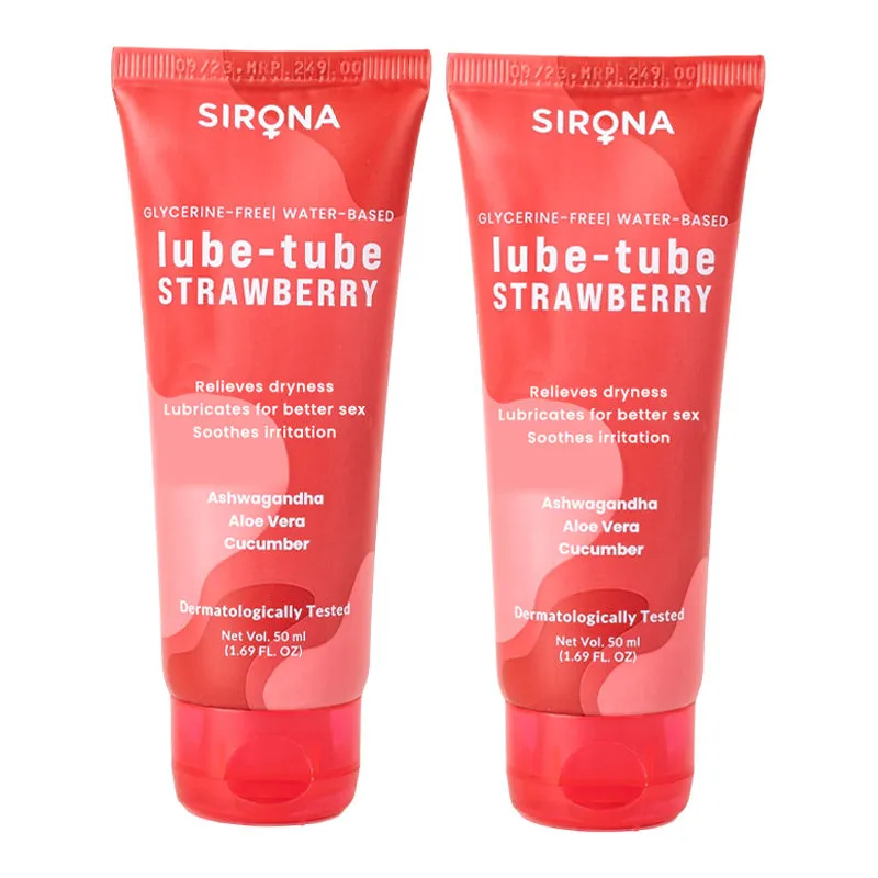 Sirona Glycerine Free And Water Based Natural Strawberry Lubricant Gel Combo