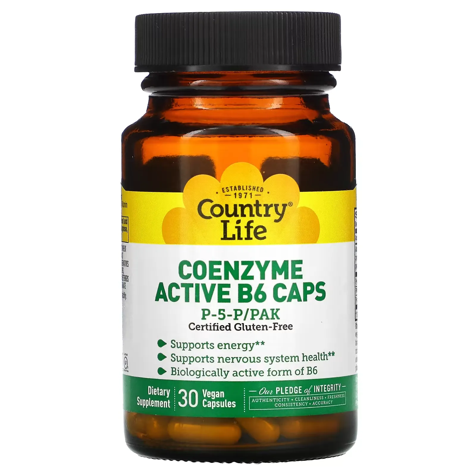 Coenzyme Active B6 Caps, P-5-P/PAK, 30 Vegan Capsules