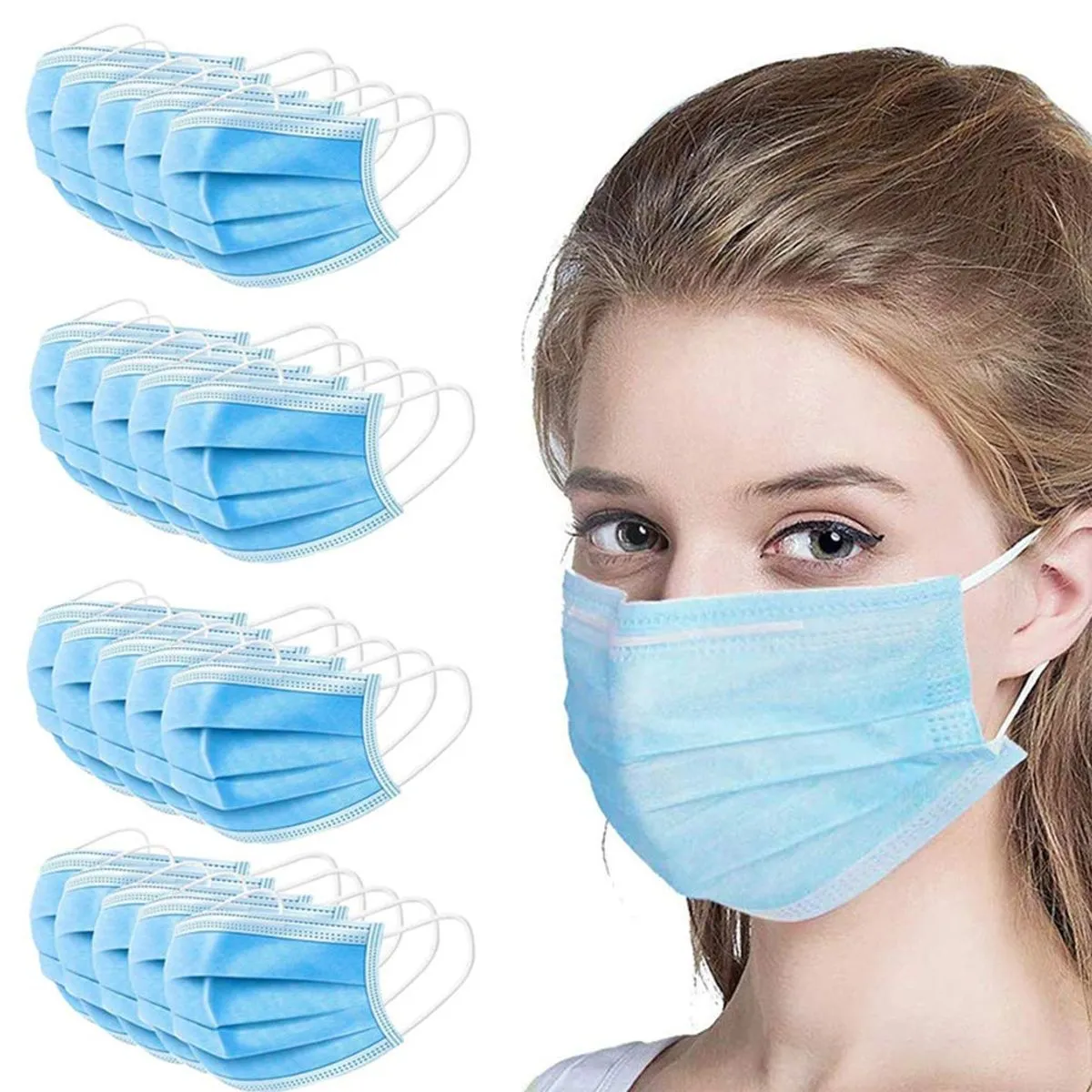 Fabula Pack Of 500 3 Ply Non Surgical Disposable Face Mask With Earloop For Men & Women