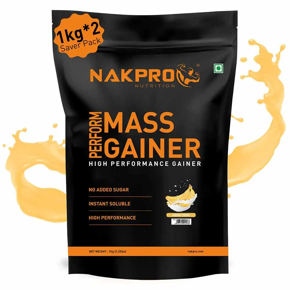 Nakpro Perform Mass Gainer,  2.2 lb  Banana (Pack of 2)