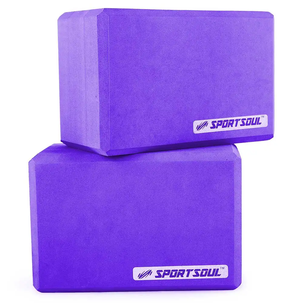 SportSoul Classic Yoga Block,  Purple (Pack of 2)  22 x 11 x 10 cm