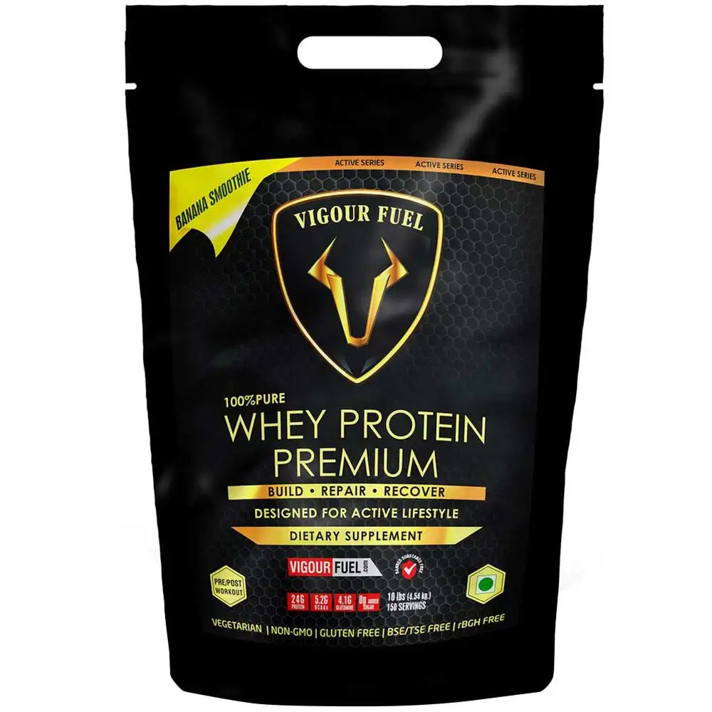 Vigour Fuel 100% Whey Protein Premium,  10 lb  Banana Smoothie