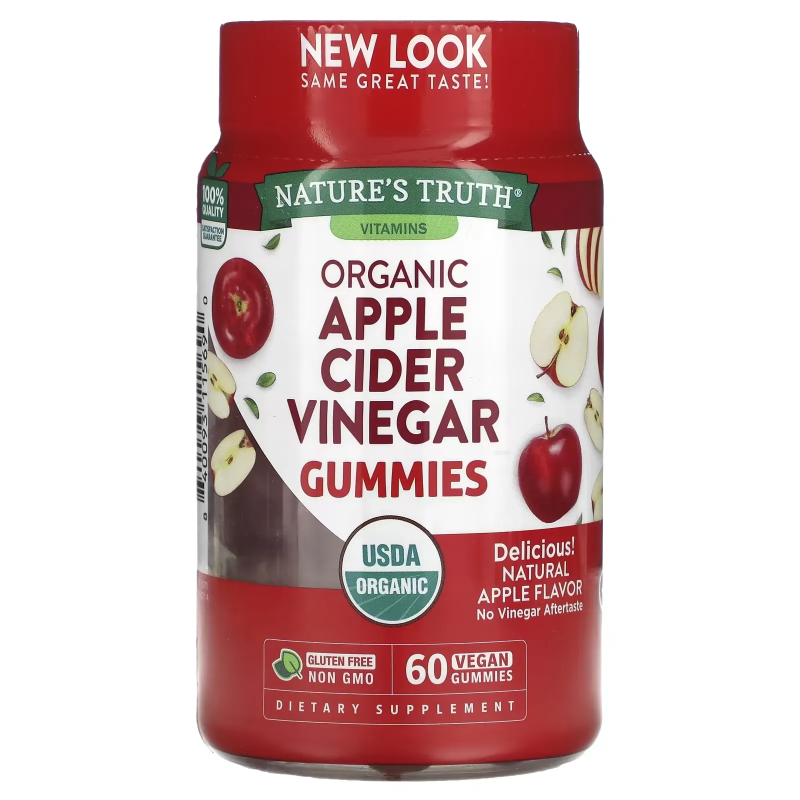 Organic Apple Cider Vinegar, Natural Apple, 60 Vegan Gummies