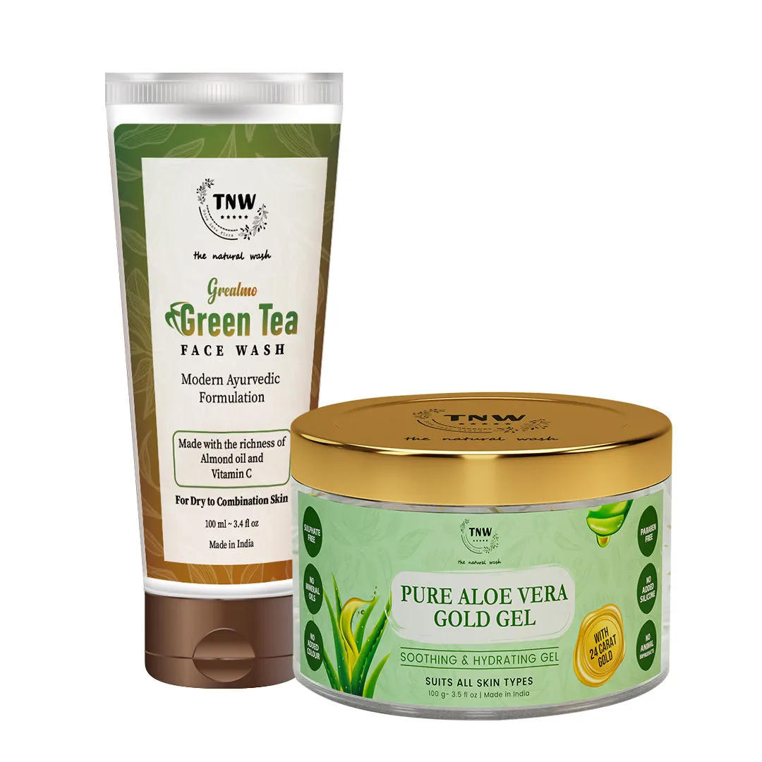 TNW The Natural Wash Green Tea Face Wash Purifies Skin With Pure Aloe Vera Multipurpose Beauty Gel