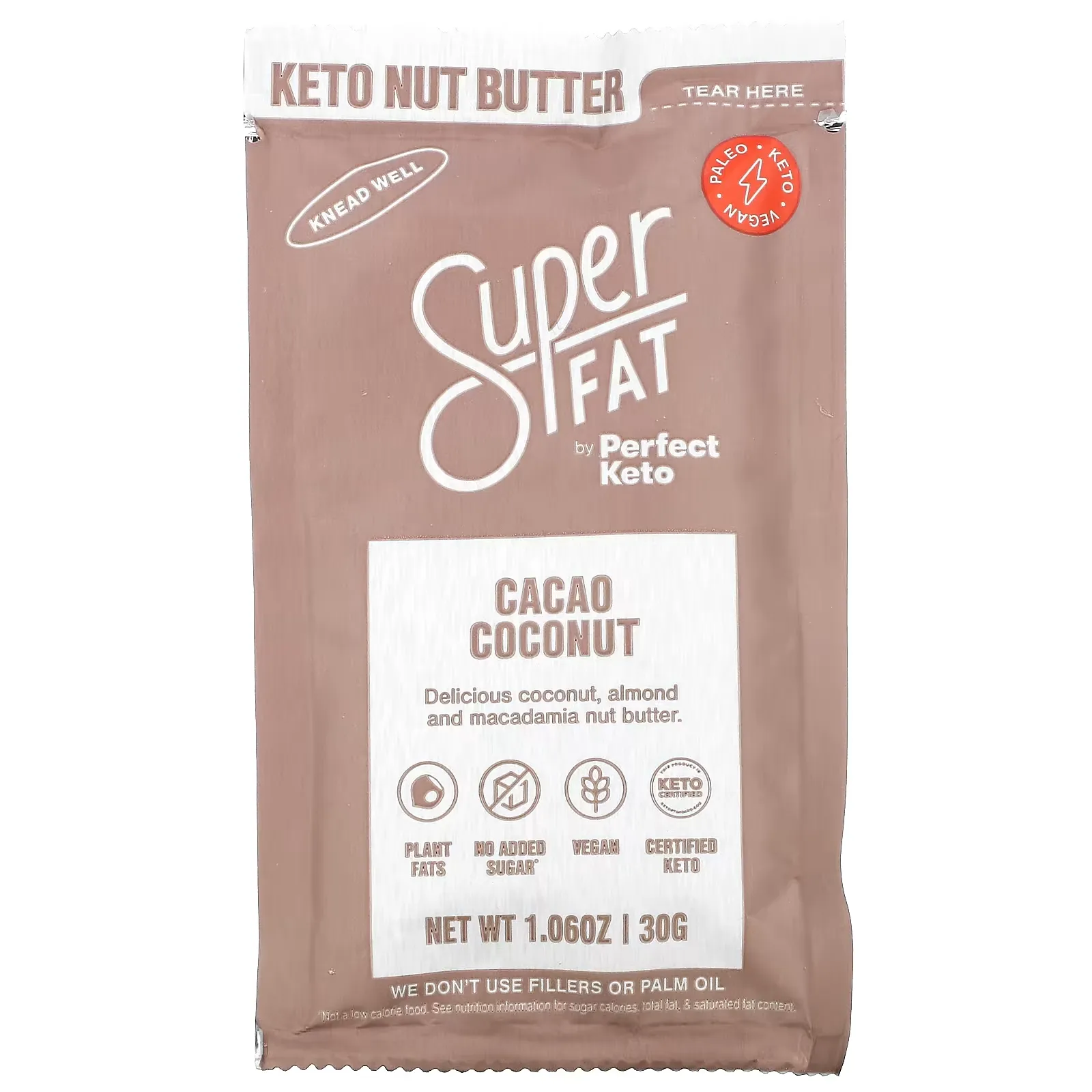 Keto Nut Butter, Cacao Coconut, 1.06 oz (30 g)