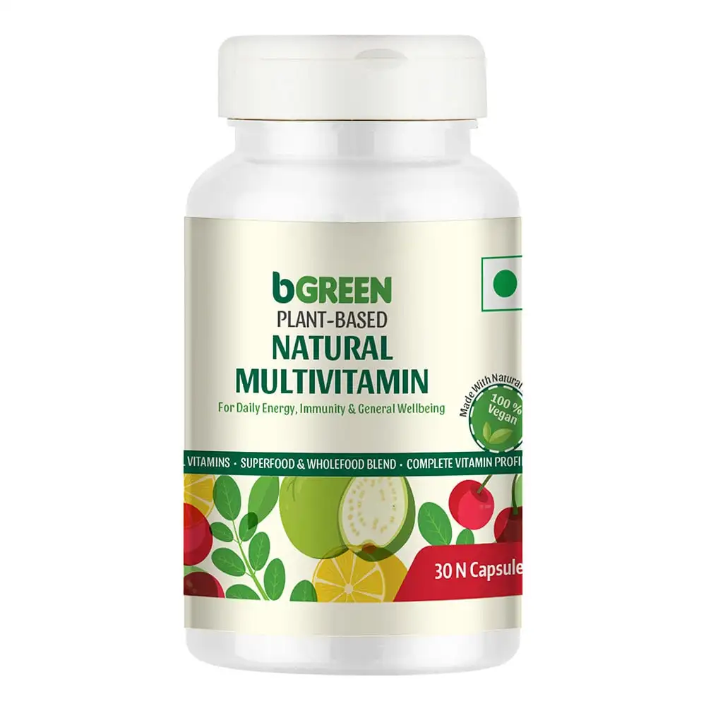 bGREEN Plant Based Natural Multivitamins by MuscleBlaze,  30 capsules  Unflavoured