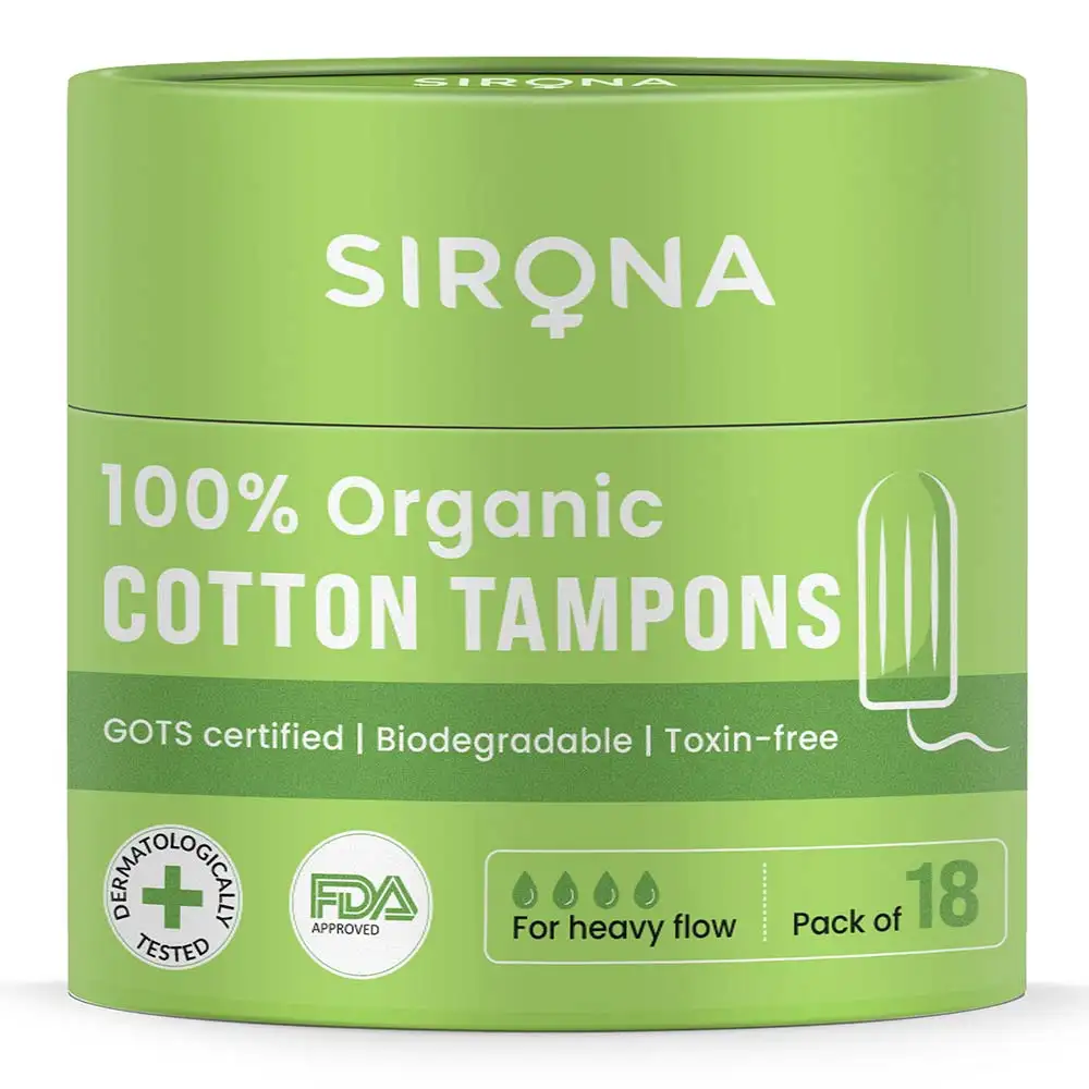 Sirona 100% Organic Cotton Tampons,  18 Piece(s)/Pack  for Heavy Flow