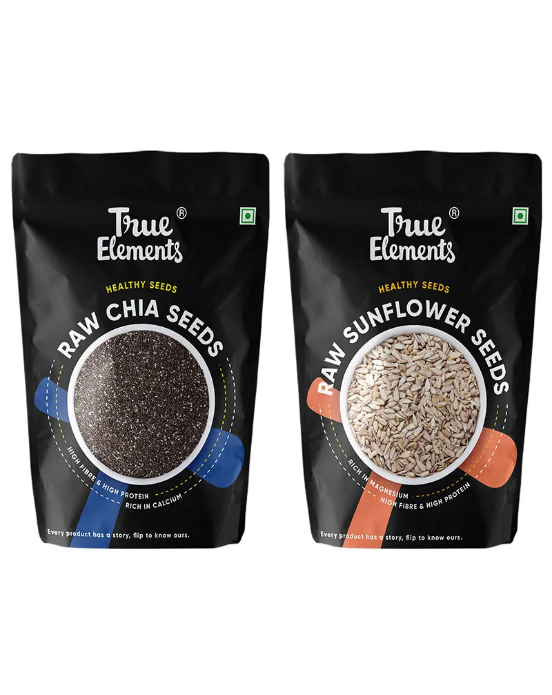 True Elements Chia & Sunflower Raw Seeds Pack Of 2