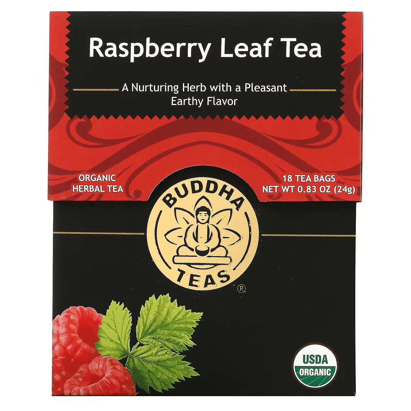 Organic Herbal Tea, Raspberry Leaf, 18 Tea Bags, 0.83 oz (24 g)