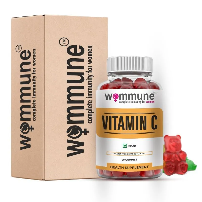 Wommune Vitamin C Gummies For Strong Immunity Support - Orange Flavour