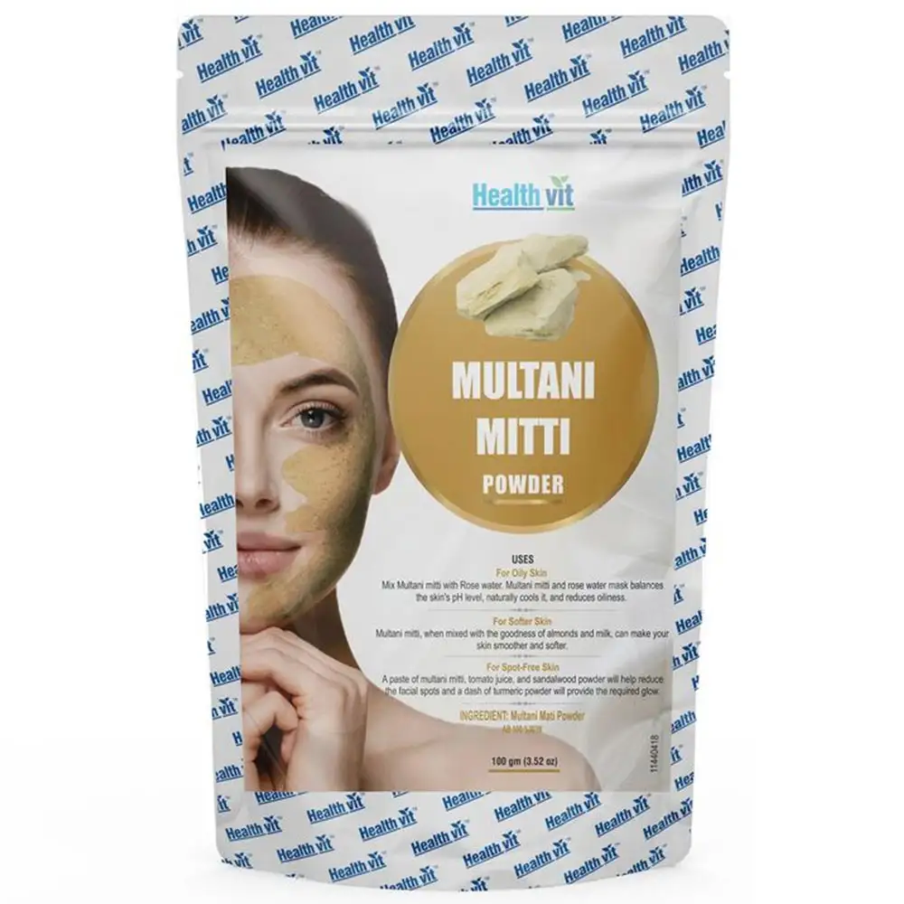 Healthvit Multani Mitti Powder,  100 g  for All Skin Types