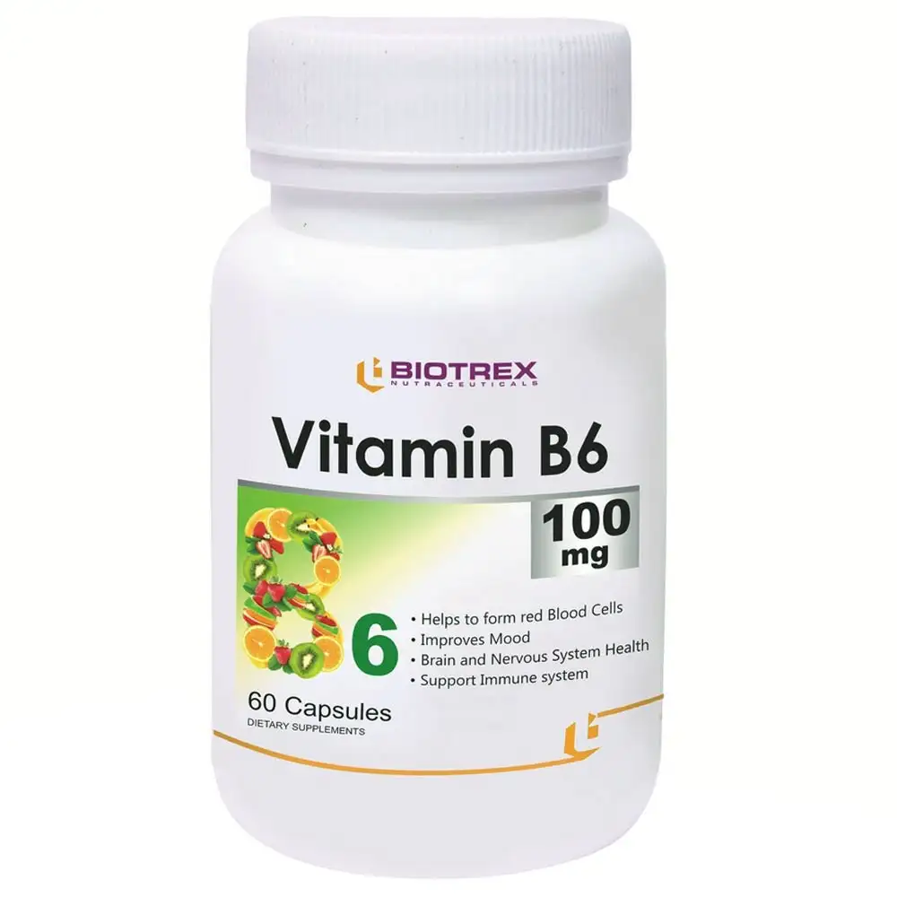 Biotrex Vitamin B6 (100 mg),  60 capsules  Unflavoured