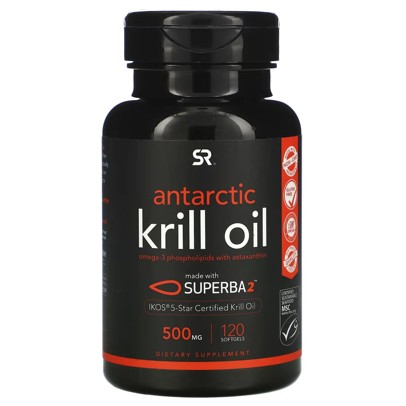 SUPERBA 2 Antarctic Krill Oil with Astaxanthin, 500 mg, 120 Softgels