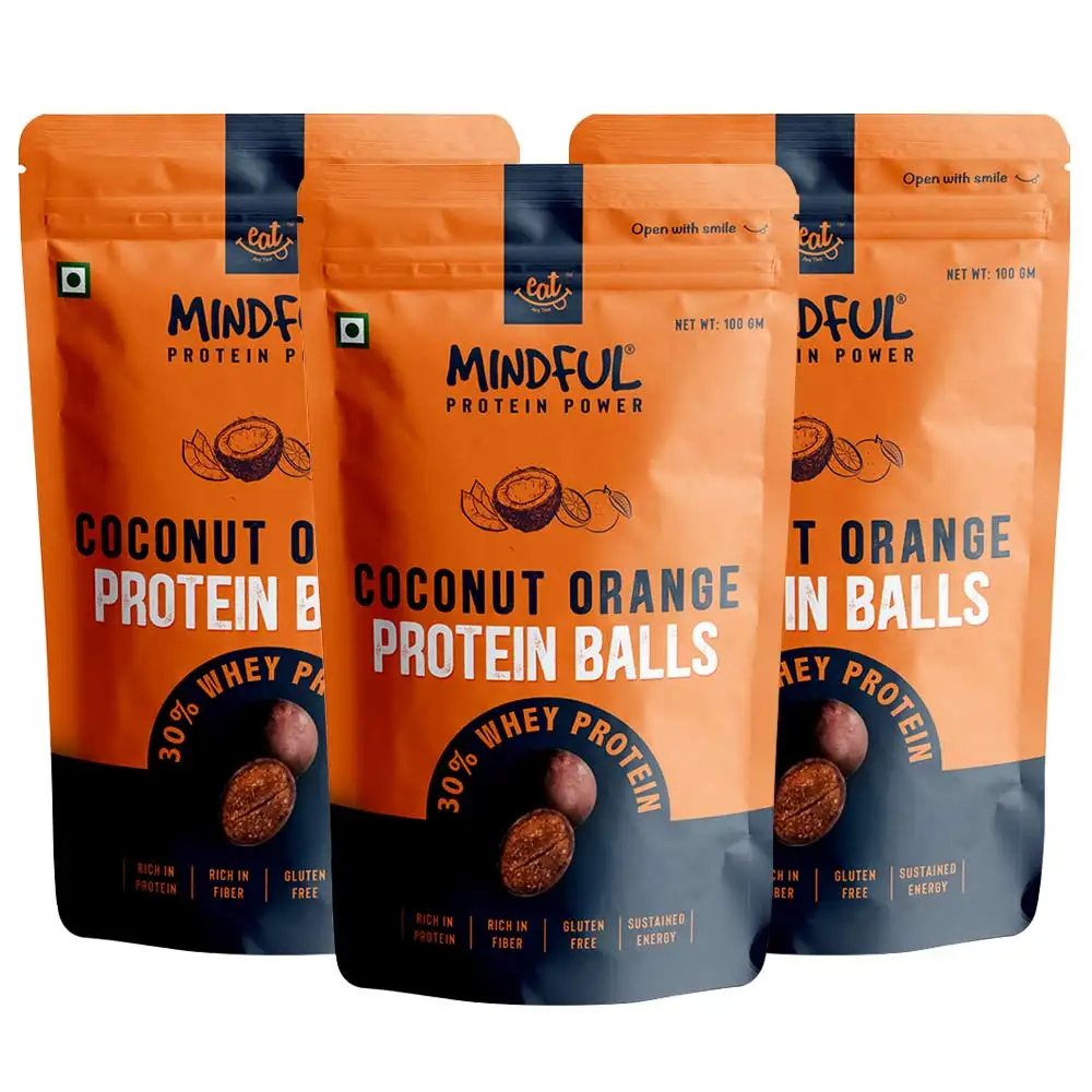 Eat Anytime Protein Balls,  100 g  Coconut Orange Pack of 3