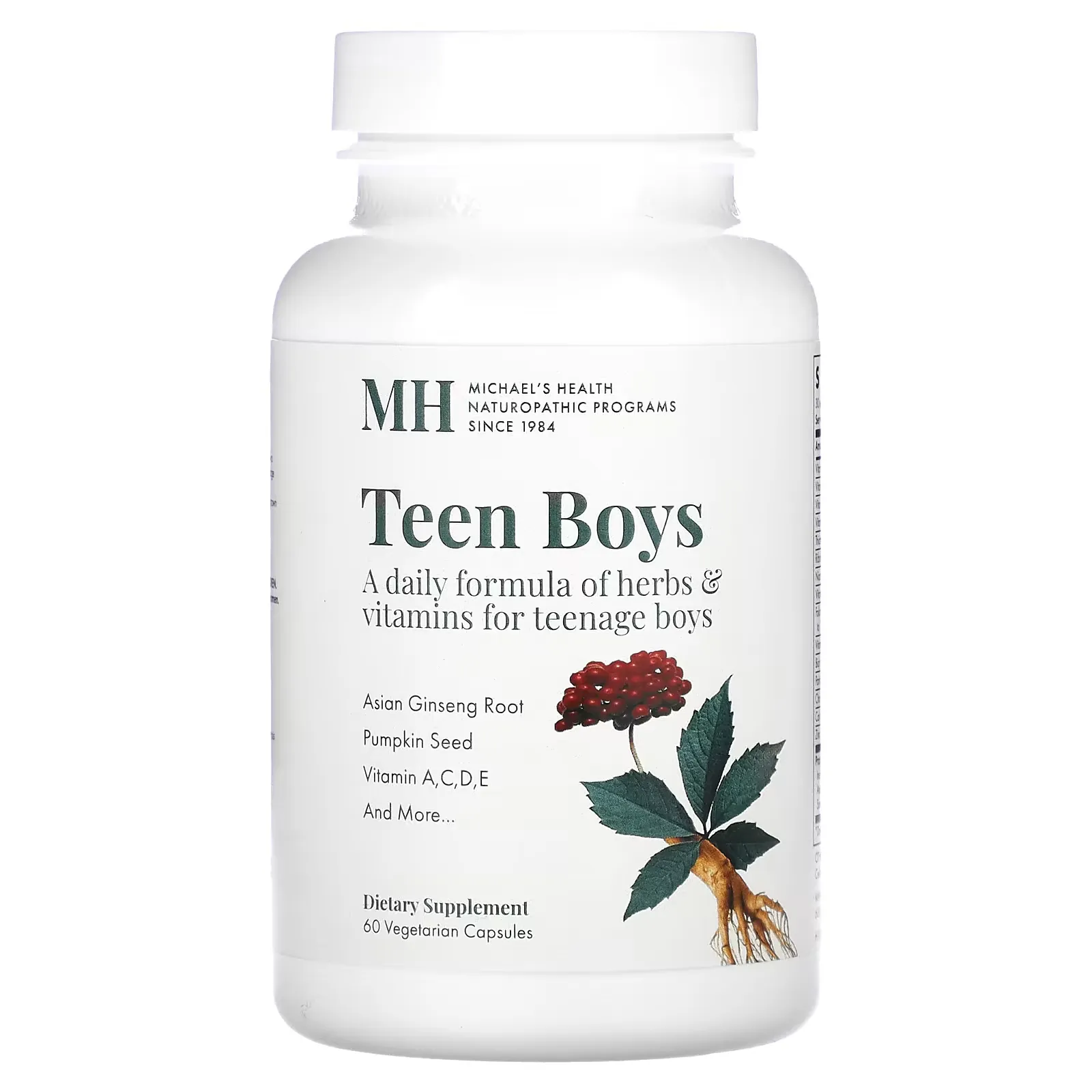 Teen Boys, Herbs & Vitamins , 60 Vegetarian Capsules