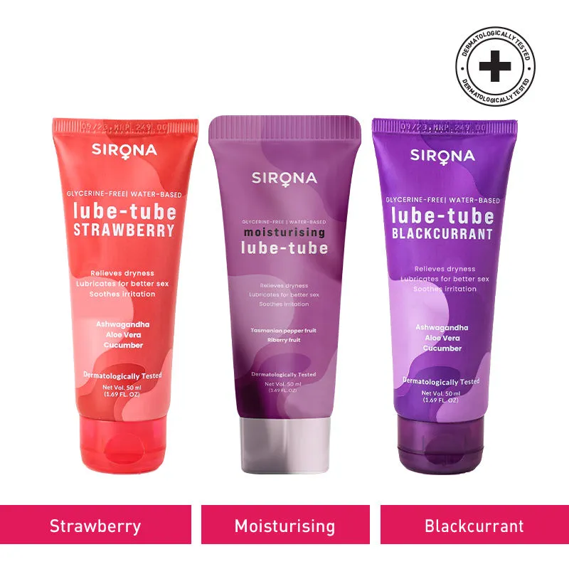 Sirona Glycerine Free Natural Strawberry, Blackcurrent & Riberry Lubricant Gel Combo