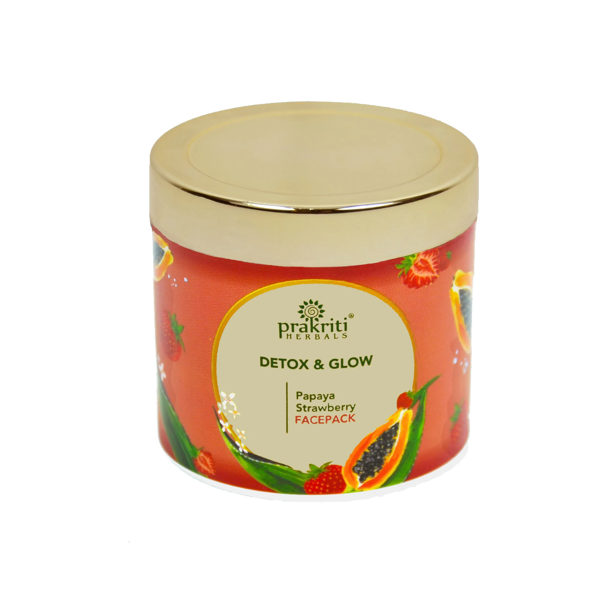 Prakriti Herbals Detox & Glow Papaya Strawberry Face Pack