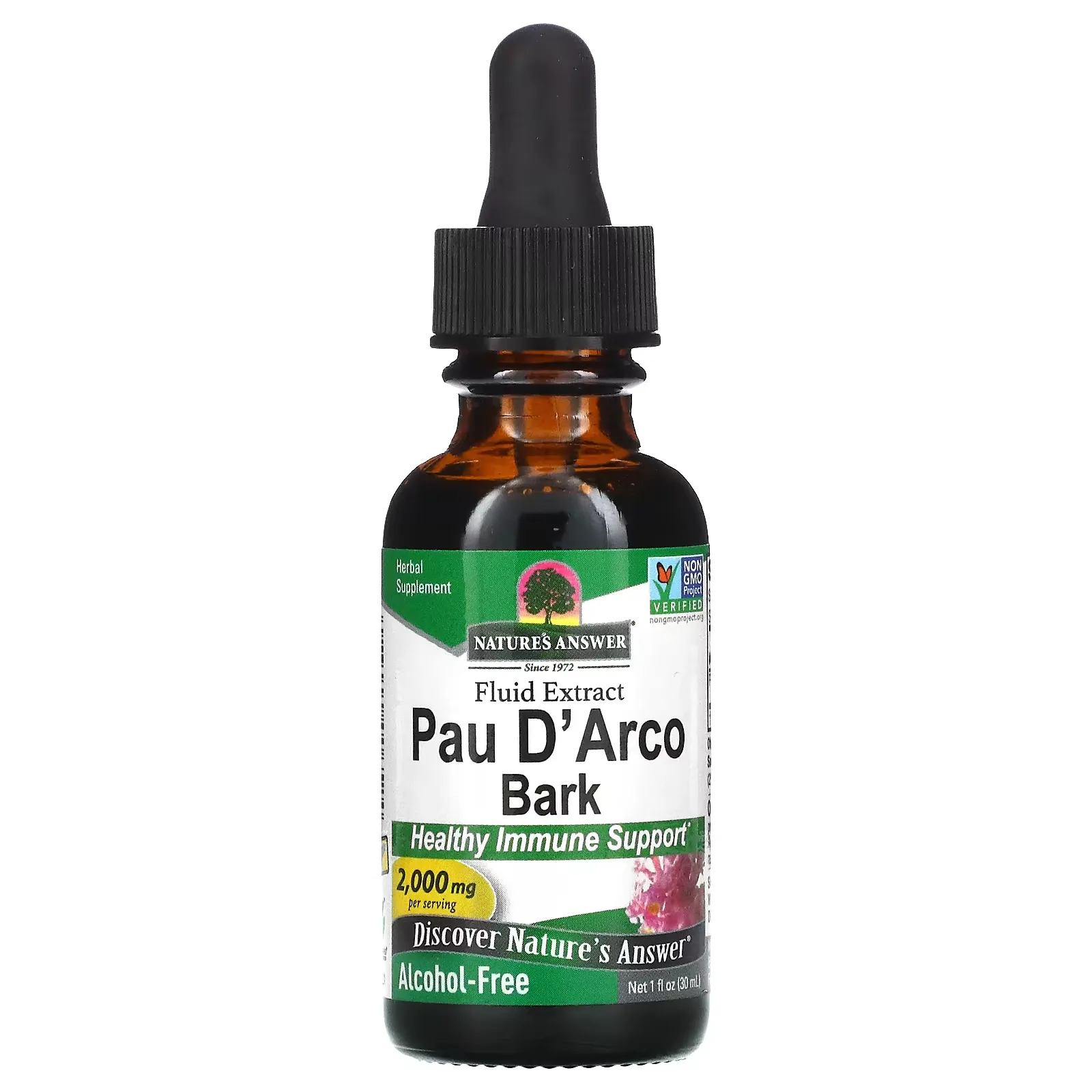 Pau D' Arco Bark, Alcohol-Free, 2,000 mg, 1 fl oz (30 ml)