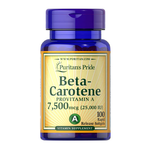 Puritan's Pride Beta Carotene - 25,000 IU - 100 Softgels