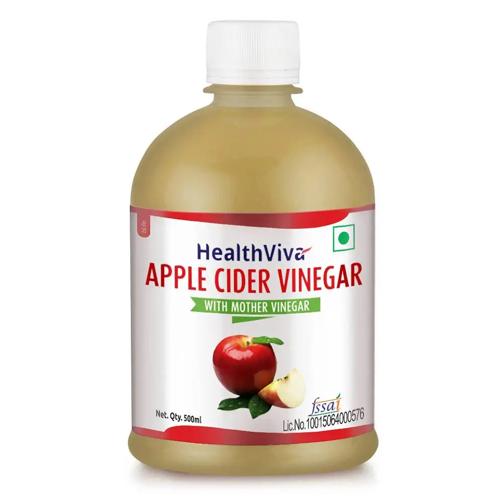 HealthViva Apple Cider Vinegar 100% Natural,  0.5 L  Unflavoured (Pet Bottle)